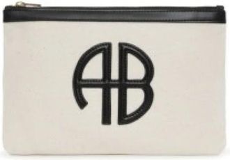 Anine Bing Lili Pouch - Dames - Portefeuilles - Beige - ONE Size - Katoen - Accessoires