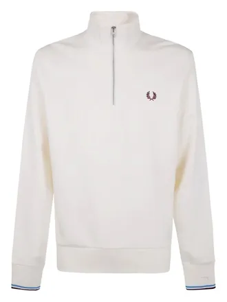 Fred Perry laurel-wreath half-zip sweatshirt - men - Cotton - M - White