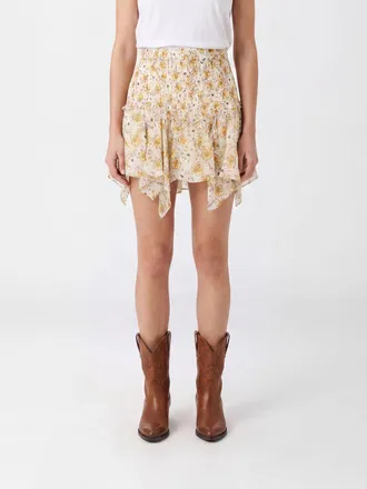 Isabel Marant Fiala Floral-Print Viscose Mini Skirt with Asymmetrical Hem