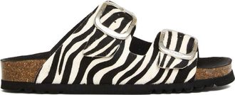 Scholl Ciabatta doppia fascia cavallino zebrato - Dames - Sandalen - Veelkleurig - 38 EU - Schoenen