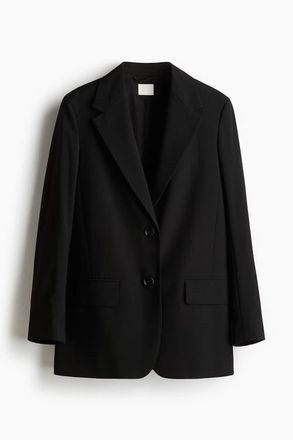 H&M Long Blazer in Black at Nordstrom, Size Xx-Small