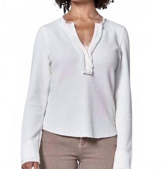 Dear John Denim Luna Fittted Long Sleeve Top In White