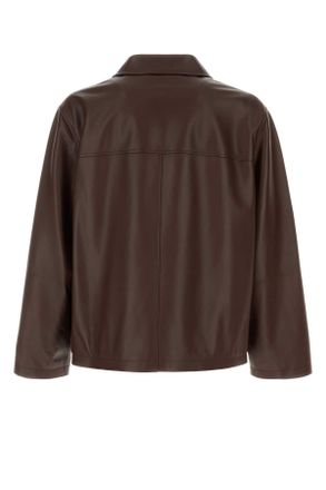 Loewe Mens Chocolate Leather Jacket Darkchocolate Giacche E Gilet