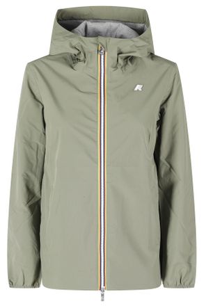 K-Way Green Marguerite Stretch Poly Jersey Waterproof Polyester Jacket