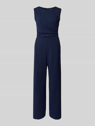 Swing Jumpsuit mit Rundhalsausschnitt in Marine, Gr&ouml;&szlig;e 42