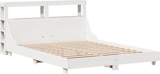 vidaXL Bed Frame without Mattress White 140x190 cm Solid Wood Pine vidaXL
