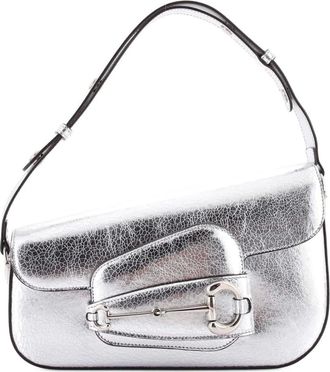 Gucci Horsebit 1955 kleine asymmetrische leren schoudertas - Groen