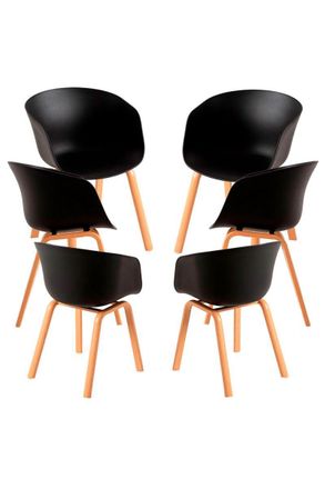Regalos Miguel Packs Sillas Comedor - Pack 6 Sillas Hema - Negro