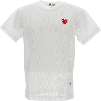 Comme Des Gar&ccedil;ons Mesh Logo-Patch T-Shirt - Heren - T-shirts - Wit - XL - Tops