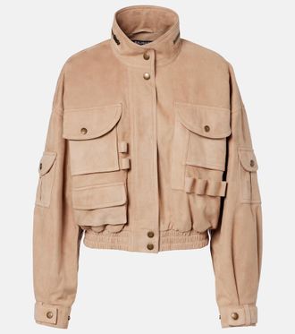 Balmain Suede bomber jacket