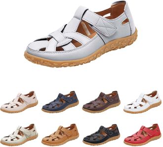 Generic Closed Toe Sandals for Women Fisherman Sandals for Women Wide Fitting Breathable Hollow Out Athletic Shoes Slip on Close Toe Sneakers Lightweight Non-