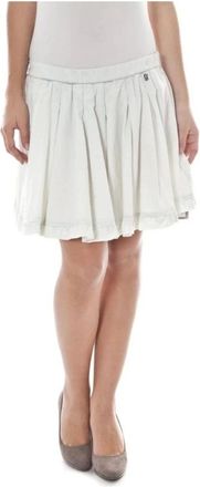 John Galliano Short Skirts, female, White, Size: XL Cotton Short Skirt Side Zipper