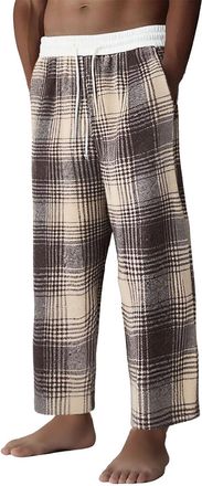 Generic Mens Trousers Pajama Lounge Bottoms with Pockets Elasticated Waist Casual Loose Pants Straight Fit Sleep Loose Homewear Pant Comfortable Lightweight B