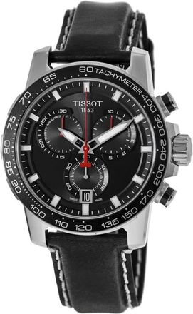 Tissot Supersport Chrono Black Dial Black Leather Strap Mens Watch T125.617.16.051.00