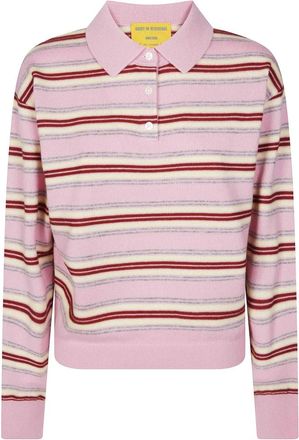 Guest In Residence Truien & Vesten, Dames, Roze, XS, Kasjmier, Collegiate Stripe Polo