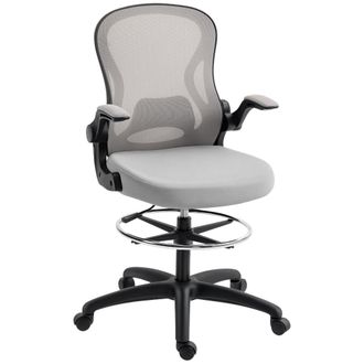 Vinsetto Draughtsman Chair Mesh Chair w/ Adjustable Footrest | TJ Hughes