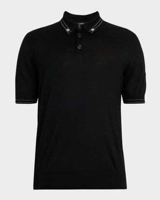 Dolce & Gabbana Mens Silk Knit Polo Shirt