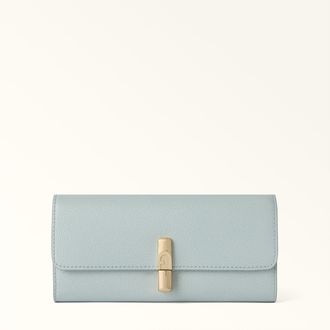 Furla Iride Portafoglio Continental Xl Nebbia Gray Blu Pelle Stampata Donna