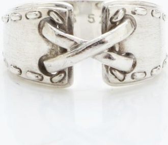 Herm&egrave;s Silver Band Ring (Pre-Owned)