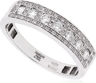 Damiani Belle epoque White Gold Diamond Ring, Size 17