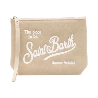 MC2 Saint Barth Clutches, female, Beige, Size: ONE SIZE Aline Canvas Pochette
