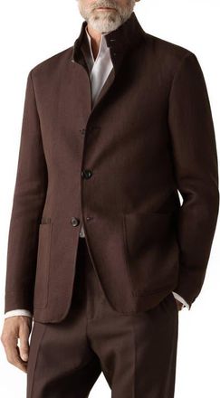 Ermenegildo Zegna Oasi Lino Il Conte Jacket in Dark Brown at Nordstrom, Size 44 Us