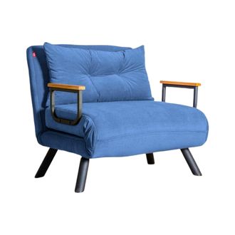 Dmora Butaca Keoni, Reclinable Con Reposabrazos, Soporta 100 Kg, 60x78x78h Cm Azul