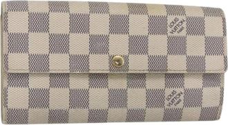 Louis Vuitton Pre-owned Wallets, female, White, Size: ONE SIZE Pre-owned Damier Azur Long Wallet