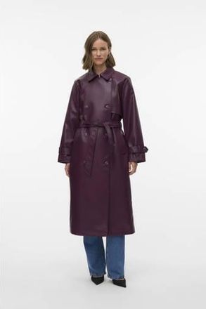 Vero Moda imitatieleren jas donkerpaars