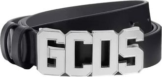 GCDS leather belt - unisex - Calf Leather - 110 - Black