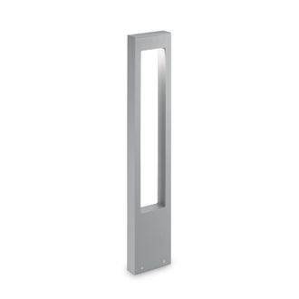 Ideal Lux L&aacute;mpara baliza exterior de aluminio gris con cristal templado