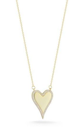 Sphera Milano Cubic Zirconia Halo Heart Pendant Necklace in Gold at Nordstrom Rack