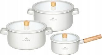 OEM Juego De Ollas Gerlach Natur Esmaltadas Blancas (6 Piezas) 1 Unidad