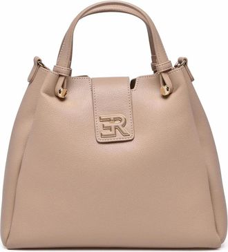 Ermanno Scervino Structured Vally Shoulder Bag With Embossed Logo And Gold-Tone Accents