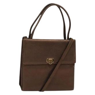Ferragamo Tweedehands leren handtassen - Dames - Pre-owned - Bruin - Maat: ONE Size Leer