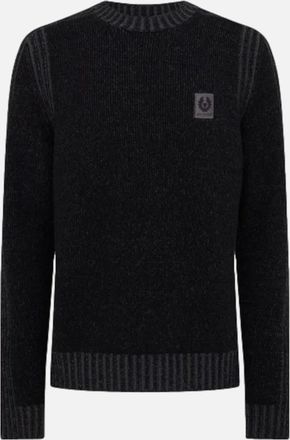 Belstaff Mens Belstaff Seasonal Watch Crewneck Jumper Black/Tornado Grey - Size: 40