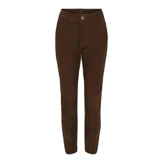 BTF-CPH Btfcph - Enkellaars Suede Broek - Dames - Broeken - Bruin - Maat: S Su&egrave;de