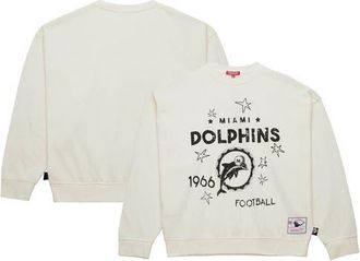 Mitchell & Ness Womens Mitchell & Ness Cream Miami Dolphins Throwback Logo 3.0 Pullover Sweatshirt at Nordstrom, Size Xx-Large