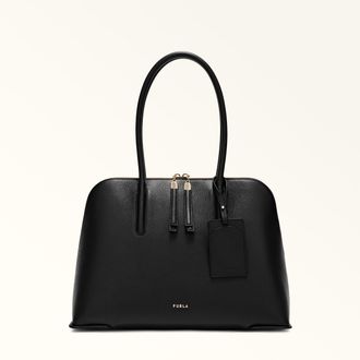 Furla Atmosfera Borsa A Mano L Nero Nero Pelle Di Vitello Granata Keria Donna