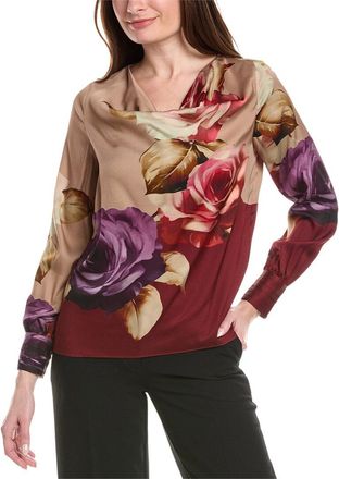 Elie Tahari Cowl Neck Silk-Blend Top