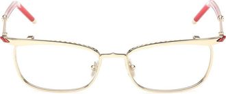 Christian Louboutin 54mm Oval Optical Glasses in Pale Gold at Nordstrom