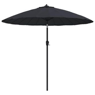 vidaXL Sombrilla De Jard&iacute;n Con Palo De Aluminio Negro 270 Cm Vidaxl