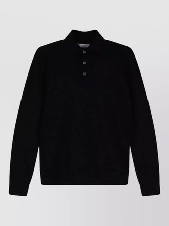 Brunello Cucinelli cashmere silk polo sweater long sleeves