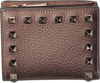 Valentino Rockstud Grainy Leather Card Case