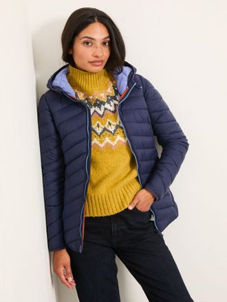 Fat Face FatFace Ruby Navy Lightweight Puffer Coat