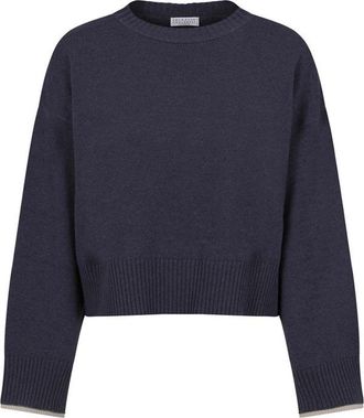 Brunello Cucinelli Blue Cashmere Cashmere Womens Sweater