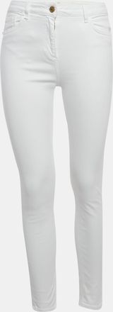 Elisabetta Franchi White High Waist Denim Skinny Fit Jeans M Waist