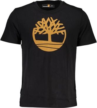 Timberland Zwarte Katoenen Logo Print T-shirt - Heren - T-shirts - Zwart - S - Katoen - Tops