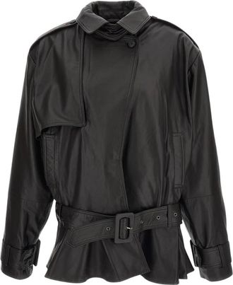 Rotate Biker leren jas - Dames - Leren en Su&egrave;de Jassen - Bruin - XS - Leer - Jassen