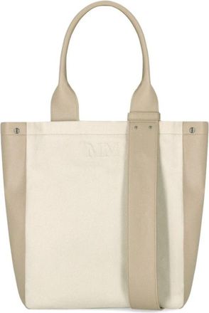 Max Mara Pesco Handtas - Dames - Shoppers - Beige - ONE Size - Katoen - Tassen